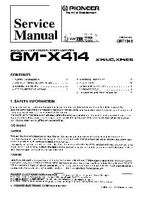 Сервисная инструкция Pioneer GM-X414 ― Manual-Shop.ru