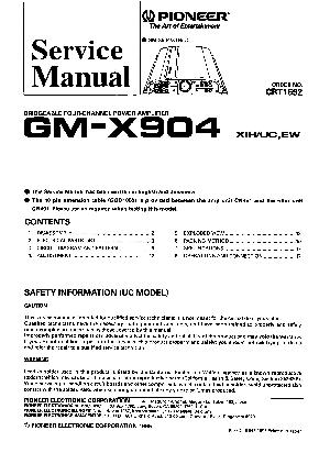 Сервисная инструкция Pioneer GM-X904 ― Manual-Shop.ru