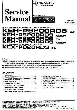 Сервисная инструкция Pioneer KEH-P8200RDS, KEH-P9200RDS ― Manual-Shop.ru