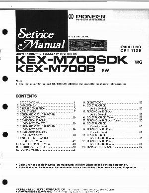 Сервисная инструкция Pioneer KEX-M700SDK, KEX-M700B ― Manual-Shop.ru