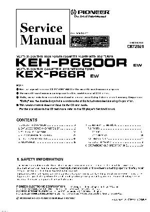 Сервисная инструкция Pioneer KEX-P66R, KEH-P6600R ― Manual-Shop.ru