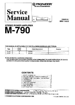Сервисная инструкция Pioneer M-790 ― Manual-Shop.ru