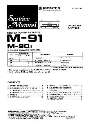 Сервисная инструкция Pioneer M-90A, M-91 ― Manual-Shop.ru