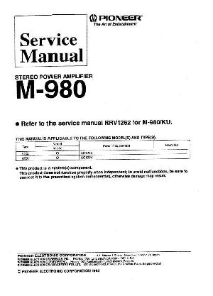 Сервисная инструкция Pioneer M-980 ― Manual-Shop.ru