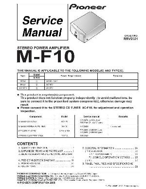 Сервисная инструкция Pioneer M-F10 ― Manual-Shop.ru