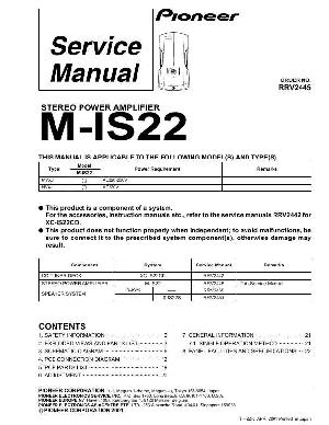 Сервисная инструкция Pioneer M-IS22 ― Manual-Shop.ru