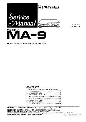 Сервисная инструкция Pioneer MA-9 ― Manual-Shop.ru
