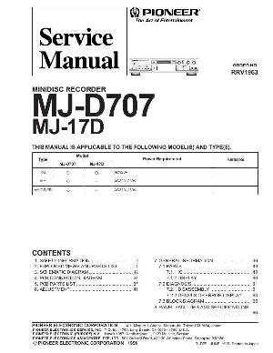 Сервисная инструкция Pioneer MJ-17D, MJ-D707 ― Manual-Shop.ru
