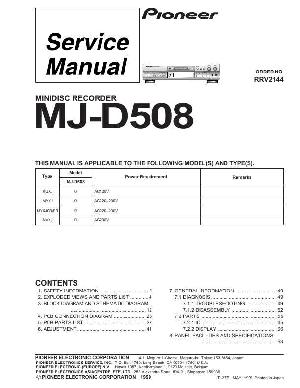 Сервисная инструкция Pioneer MJ-D508 ― Manual-Shop.ru