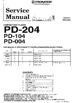 Сервисная инструкция Pioneer PD-004, PD-104, PD-204 ― Manual-Shop.ru