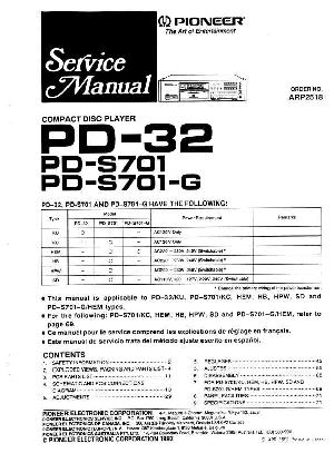 Сервисная инструкция Pioneer PD-32, PD-S701 ― Manual-Shop.ru