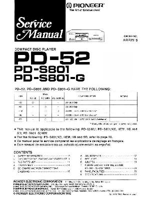 Сервисная инструкция Pioneer PD-52, PD-S801, PD-S801G ― Manual-Shop.ru