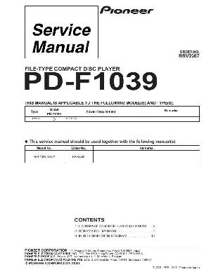 Сервисная инструкция Pioneer PD-F1039 ― Manual-Shop.ru