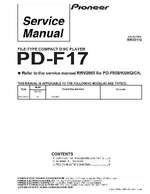 Сервисная инструкция Pioneer PD-F17 ― Manual-Shop.ru