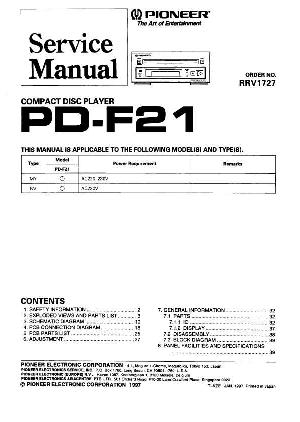 Сервисная инструкция Pioneer PD-F21 ― Manual-Shop.ru
