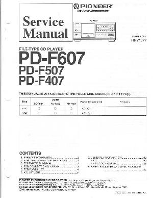 Сервисная инструкция Pioneer PD-F407, PD-F507, PD-F607 ― Manual-Shop.ru