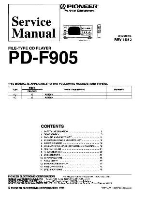 Сервисная инструкция Pioneer PD-F905 ― Manual-Shop.ru