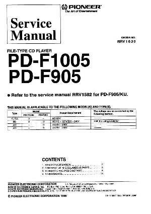 Service manual Pioneer PD-F905, PD-F1005 ― Manual-Shop.ru