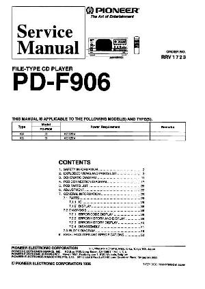 Service manual Pioneer PD-F906 ― Manual-Shop.ru
