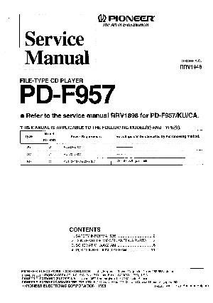 Сервисная инструкция Pioneer PD-F957 ― Manual-Shop.ru