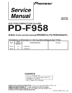 Сервисная инструкция Pioneer PD-F958 ― Manual-Shop.ru