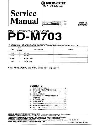 Сервисная инструкция Pioneer PD-M703 ― Manual-Shop.ru