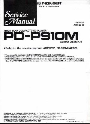 Сервисная инструкция Pioneer PD-P910M ― Manual-Shop.ru