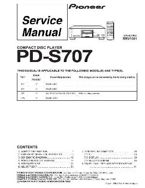 Сервисная инструкция Pioneer PD-S707 ― Manual-Shop.ru
