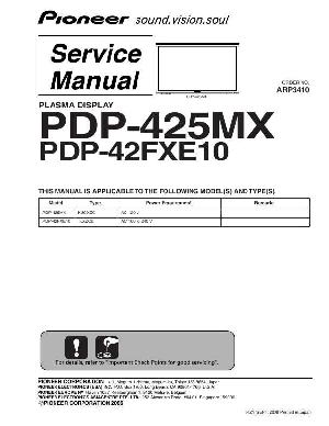 Сервисная инструкция Pioneer PDP-425MX, PDP-42FXE10 ― Manual-Shop.ru