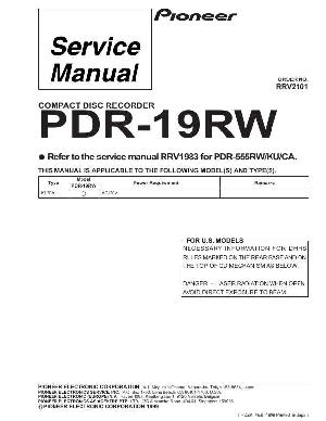 Сервисная инструкция Pioneer PDR-19RW ― Manual-Shop.ru