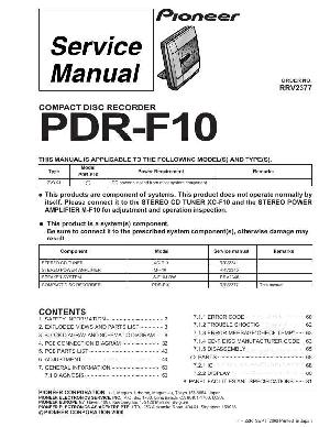Сервисная инструкция Pioneer PDR-F10 ― Manual-Shop.ru