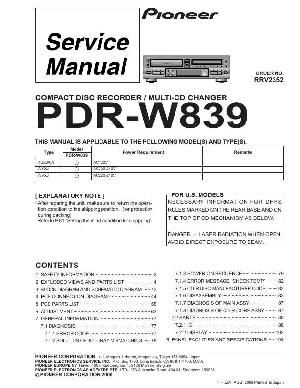 Сервисная инструкция Pioneer PDR-W839 ― Manual-Shop.ru