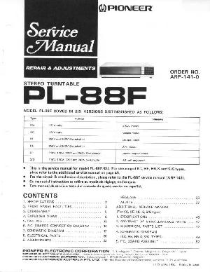 Сервисная инструкция Pioneer PL-88F ― Manual-Shop.ru