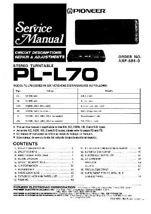 Сервисная инструкция Pioneer PL-L70 ― Manual-Shop.ru