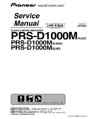 Сервисная инструкция Pioneer PRS-D1000M ― Manual-Shop.ru