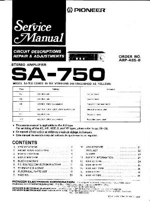 Сервисная инструкция Pioneer SA-750 ― Manual-Shop.ru