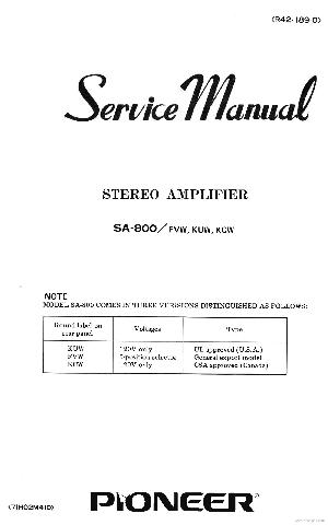 Service manual Pioneer SA-800 ― Manual-Shop.ru