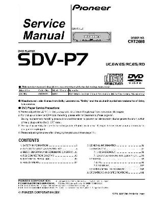 Сервисная инструкция Pioneer SDV-P7 ― Manual-Shop.ru