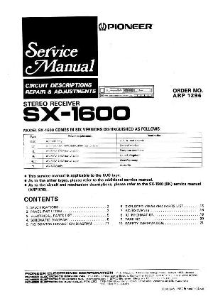 Сервисная инструкция Pioneer SX-1600 ― Manual-Shop.ru