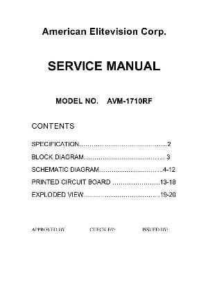 Сервисная инструкция Prology AVM-1710RF ― Manual-Shop.ru