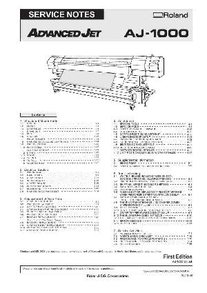 Сервисная инструкция Roland AJ-1000 ADVANCED JET ― Manual-Shop.ru