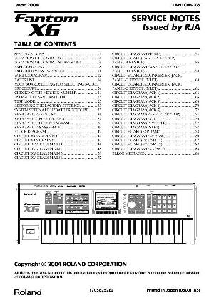 Сервисная инструкция Roland FANTOM-X6 ― Manual-Shop.ru