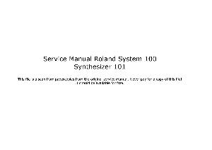 Сервисная инструкция Roland SYSTEM-100, 101 ― Manual-Shop.ru