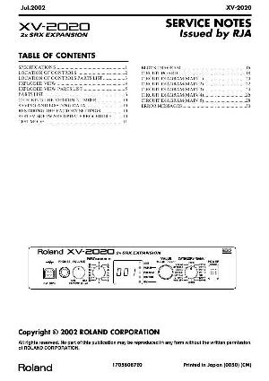 Service manual Roland XV-2020 ― Manual-Shop.ru