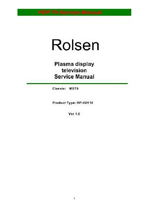 Сервисная инструкция Rolsen RP-42H10, MST9 ― Manual-Shop.ru