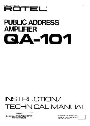 Сервисная инструкция Rotel QA-101 ― Manual-Shop.ru