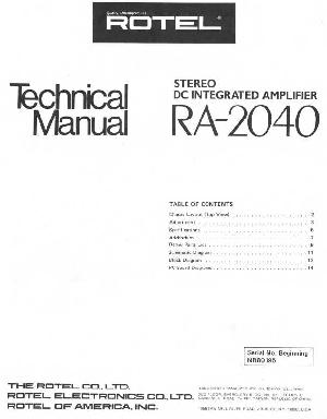 Сервисная инструкция Rotel RA-2040 ― Manual-Shop.ru
