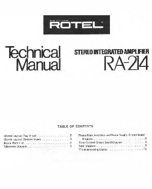 Сервисная инструкция Rotel RA-214 ― Manual-Shop.ru
