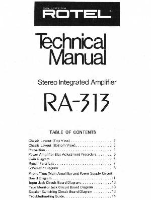 Сервисная инструкция Rotel RA-313 ― Manual-Shop.ru
