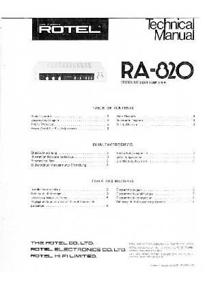 Сервисная инструкция Rotel RA-820 ― Manual-Shop.ru